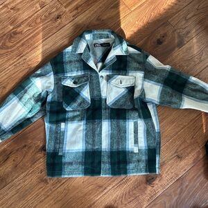 Zara Green Plaid Jacket